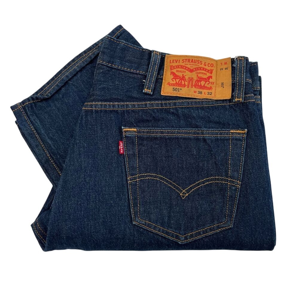 Levi's Mens Original Button Fly‎ 501 Blue Denim Jeans 390
